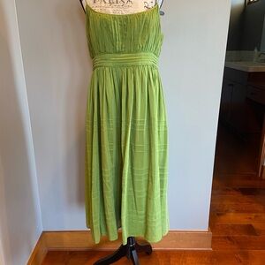 Jones New York Lime Green Midi Silk Dress